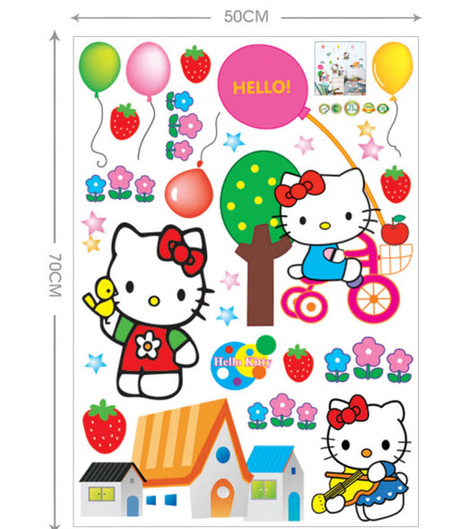 Decal kitty cầm bóng 
